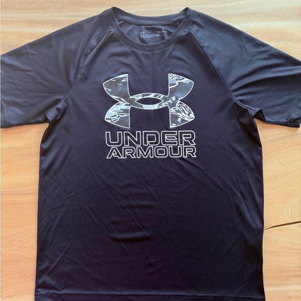 Under Armour Boy’s T-Shirt (Size L) s Black Performance Log